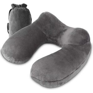 NIB-Inflatable Travel Pillow Velvet Inflatable for Traveling with bag